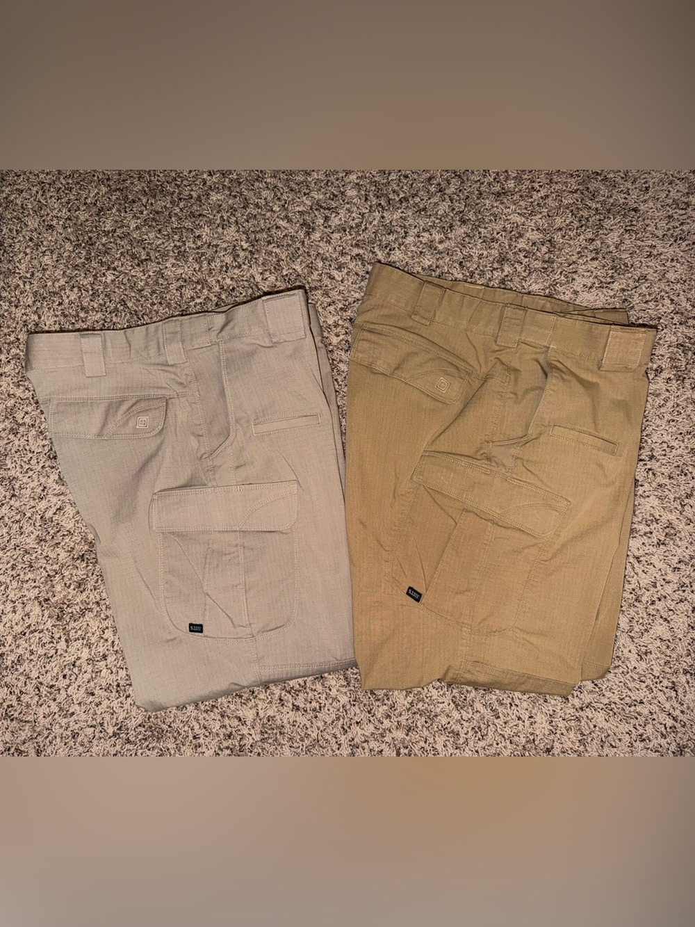 Pair (2) 5.11 Tactical Men's Cargo Pants 38x30 in Khaki and Camel